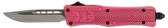 CobraTec Knives CTK-1 Small 2.75" OTF Drop Point Plain D2 Steel Pink Aluminum Handle