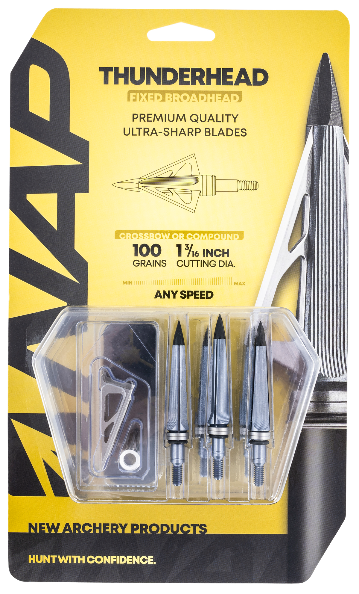 NAP Thunderhead Fixed Broadhead 100gr 3-Blade 5 Pack