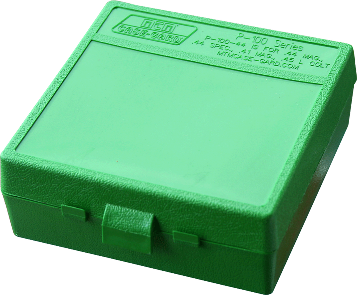 MTM Case-Gard P-100-44 44 Mag/45 LC 100rd Flip-Top Pistol Ammo Box Green