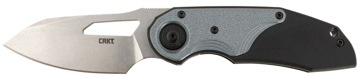 Columbia River CRKT 5410 Attaboy 2.73" Folding Drop Point Plain Stonewashed D2 Steel Black GRN Handle