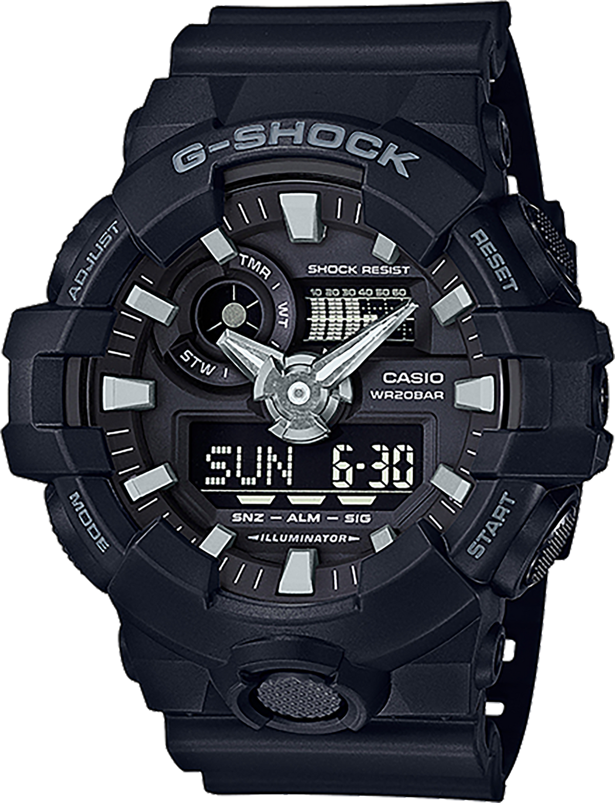 G-Shock GA700-1B Premier Analog-Digital Resin Watch - Black