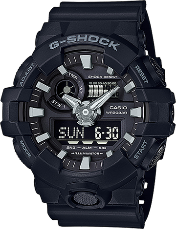G-Shock GA700-1B Premier Analog-Digital Resin Watch - Black