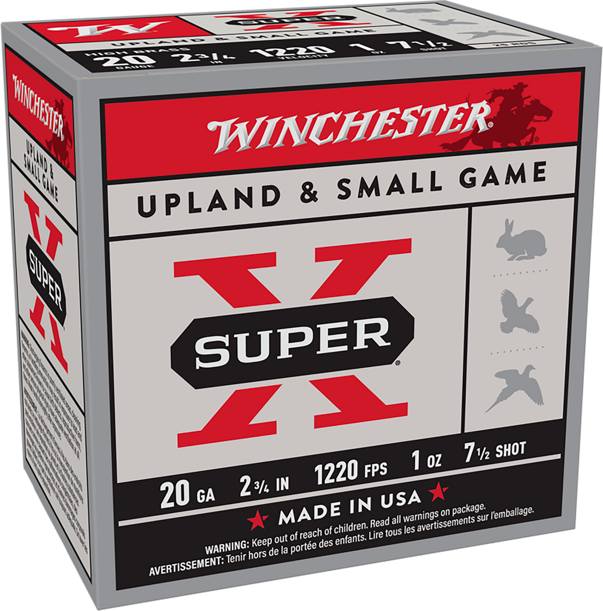 Winchester Ammo Super X Heavy Game Load 20 Gauge 2.75" 1 oz #7.5 Shot 25 Rd - Box or Case