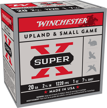 Winchester Ammo Super X Heavy Game Load 20 Gauge 2.75" 1 oz #7.5 Shot 25 Rd - Box or Case