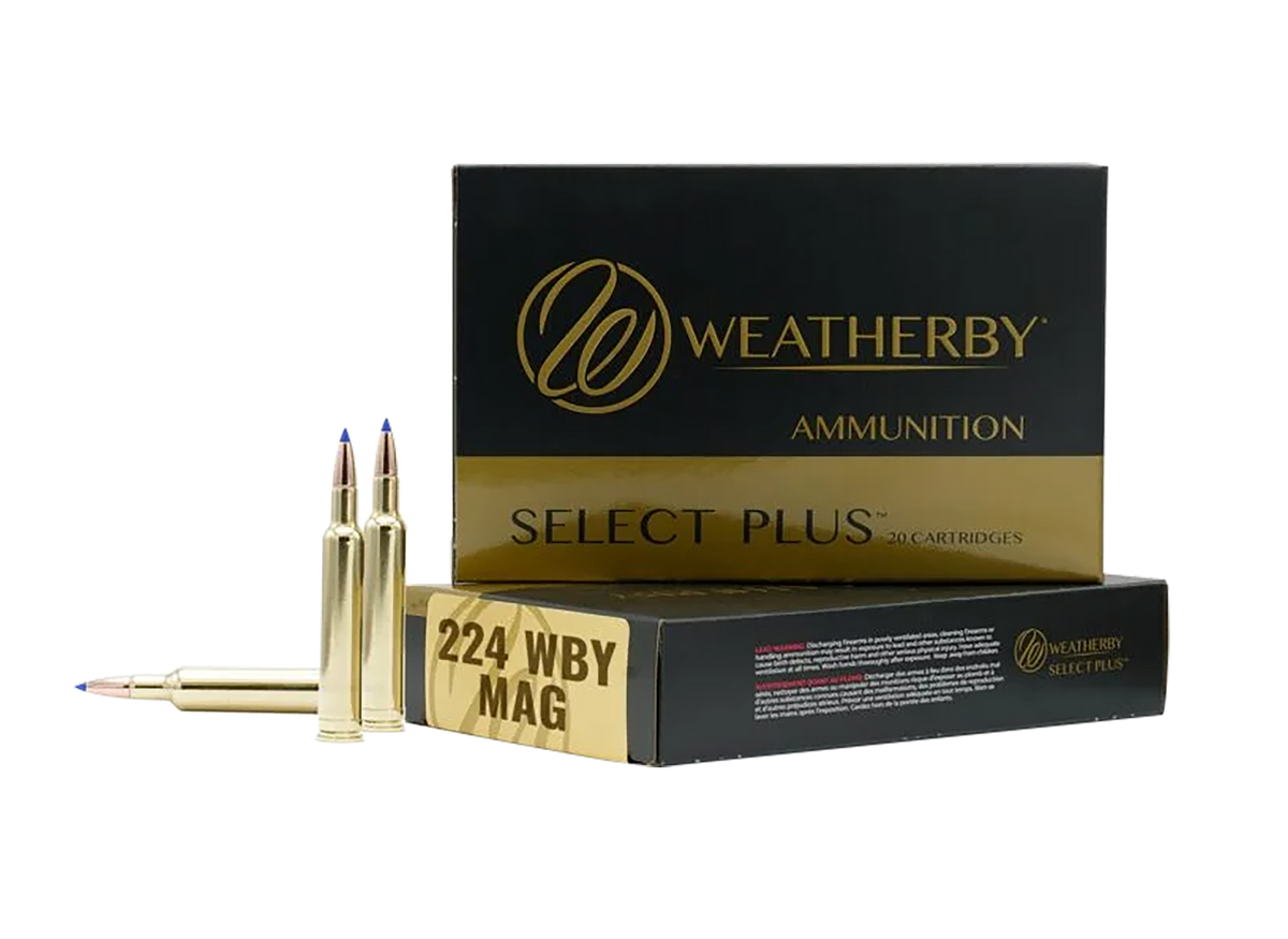 Weatherby Select Plus 224 Wby Mag 37gr Hammer Custom 20rd - Box or Case