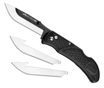 Outdoor Edge Onyx Lite 3" Folding Drop Point Plain 420J2 SS Black Trimond Polymer Handle