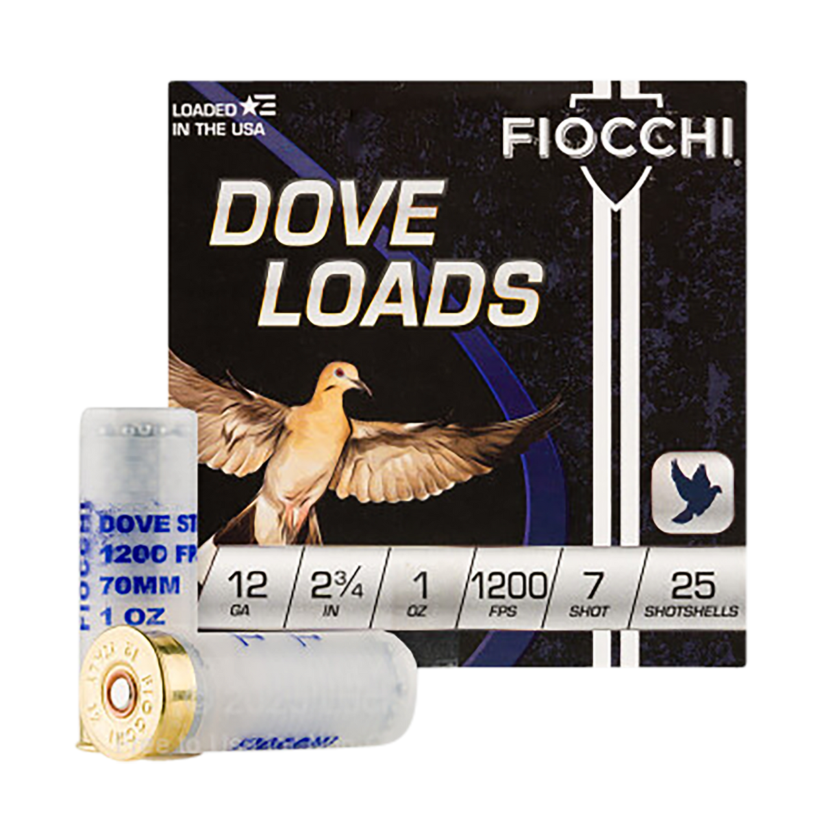 Fiocchi Dove & Quail 12 Gauge 2.75" 1oz #7 Steel Shot 25 Rd - Box or Case