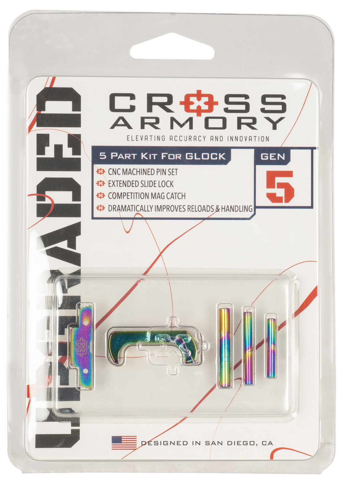 Cross Armory CRG5OKRB 3-Piece Upgrade Kit Glock Gen 5 Rainbow Aluminum