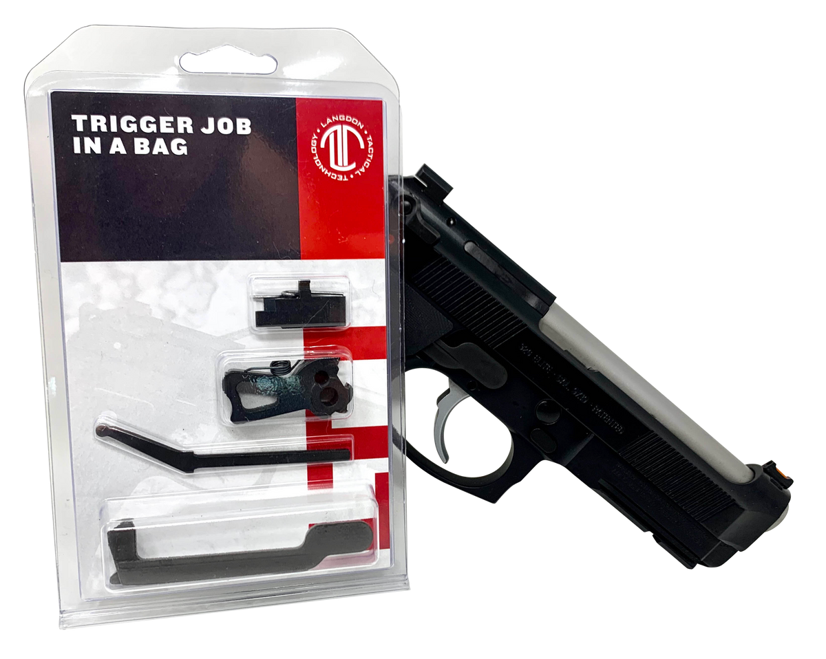 Langdon Tactical Tech Trigger Job In A Bag Elite Black Curved - Fits Beretta 92/96/M9 - Right Hand