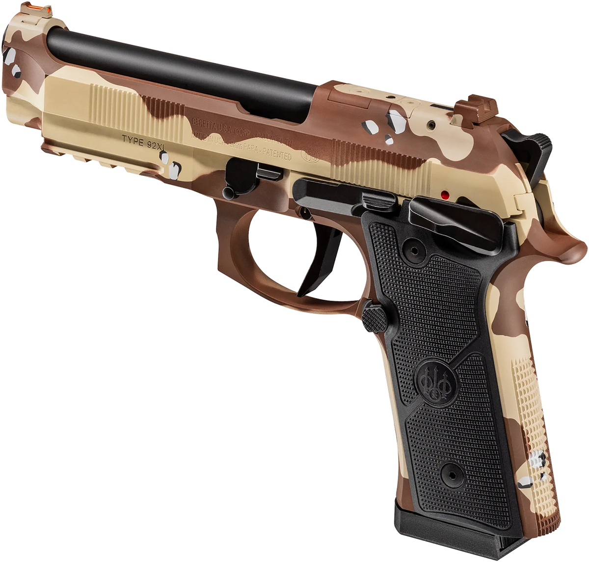 Beretta 92XI SAO Combat 9mm Luger 4.7" 10+1 Semi-Auto Pistol - Chocolate Chip Camo Cerakote — view 2