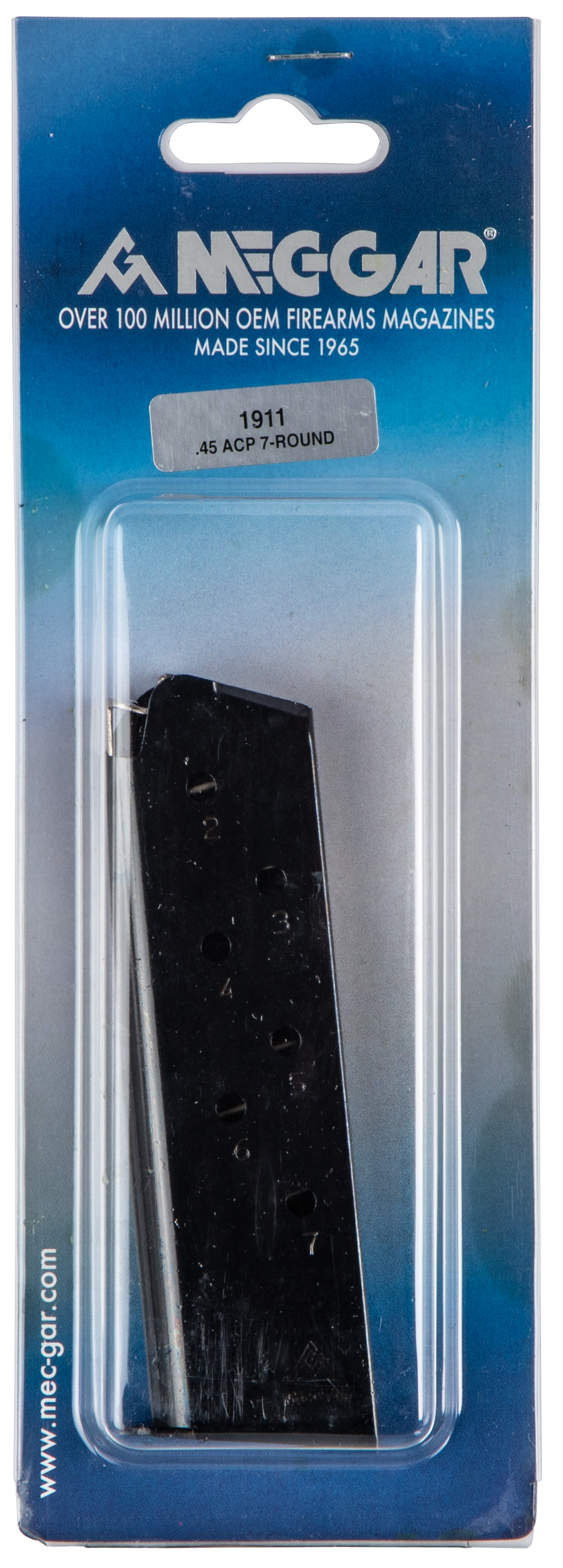 Mec-Gar 1911 Government 45 ACP 7rd Blued Carbon Steel Magazine — view 2