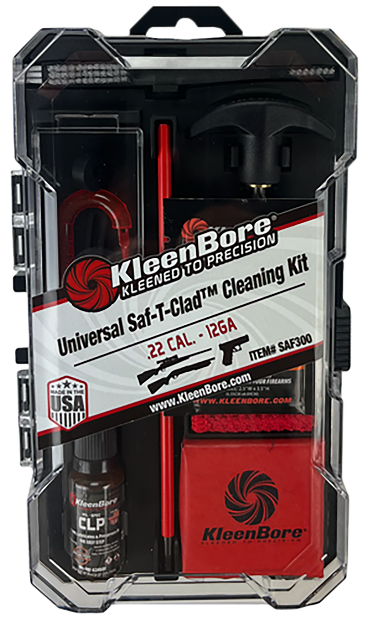 Kleen-Bore SAF300 SAF-T-CLAD Universal Classic Cleaning Kit .22 Cal-12 Gauge Handgun/Rifle/Shotgun — view 2