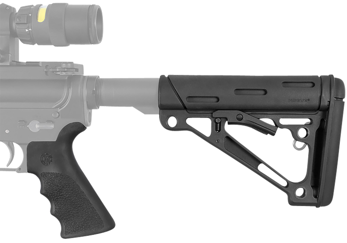 Hogue 15055 OverMolded Combo Kit AR-15/M16 Black Rubber - Collapsible Stock & Beavertail Finger Groove Grip — view 2