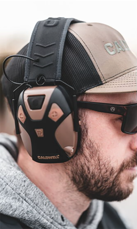 Caldwell E-Max Pro 23 dB NRR Over the Head Electronic Earmuffs - FDE/Black — view 2