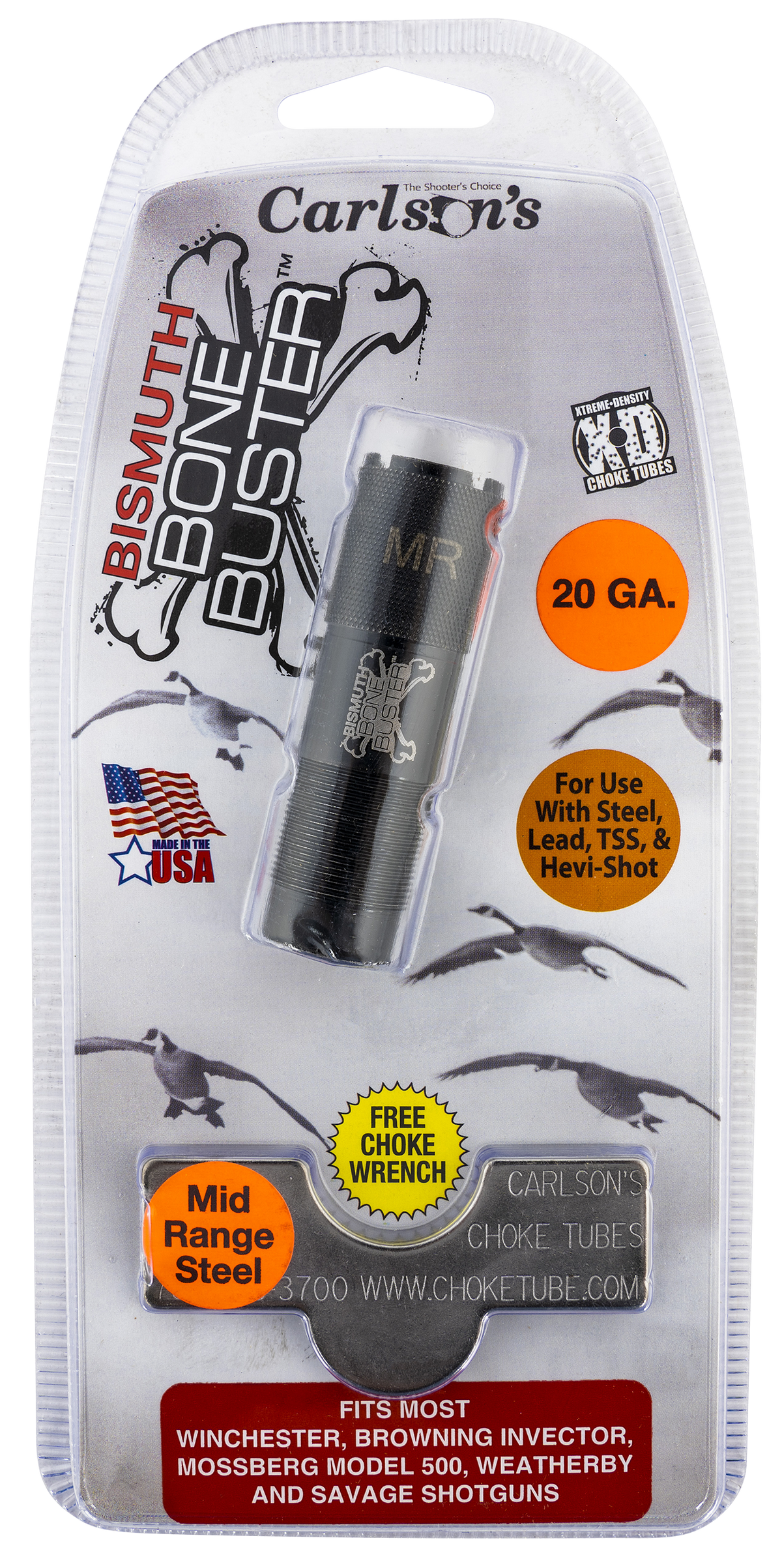 Carlsons Bismuth Bone Buster 20 Gauge Winchester Invector Mid-Range Choke Tube - 17-4 Stainless Steel — view 2