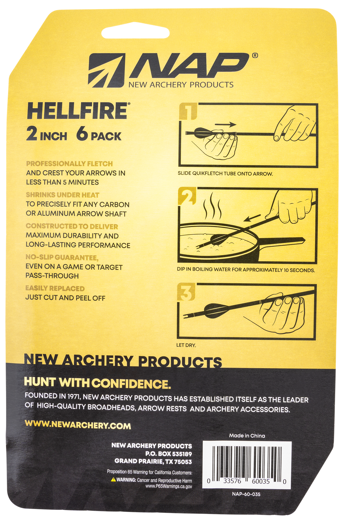 NAP Quickfletch Hellfire Fletching 2" White/Green 6 Pack — view 2