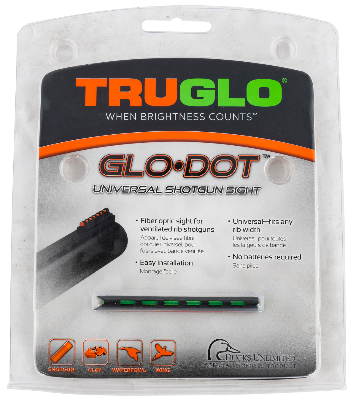 TruGlo TG91 Glo-Dot Universal Shotgun Vent Rib Fiber Optic Green Front Sight — view 2