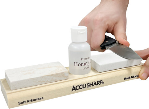 Accusharp 023C Whetstone Combo Kit Fine, Coarse Natural Arkansas Stone Sharpener w/ Honing Oil — view 2