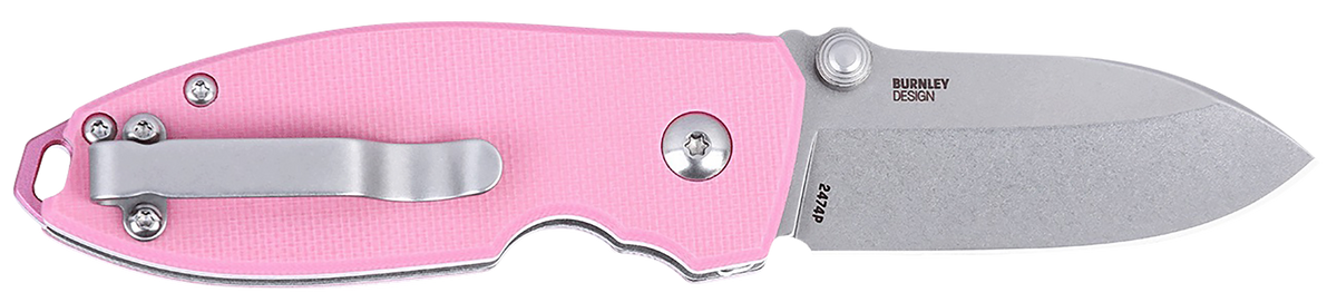 Columbia River CRKT Squid 2.27" Folding Plain Stonewashed D2 Steel Pink G10 — view 2