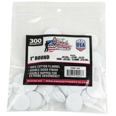 Pro-Shot 1300 Cleaning Patches .22 - .270 Cal 1" Round Cotton Flannel 300 Count — view 2