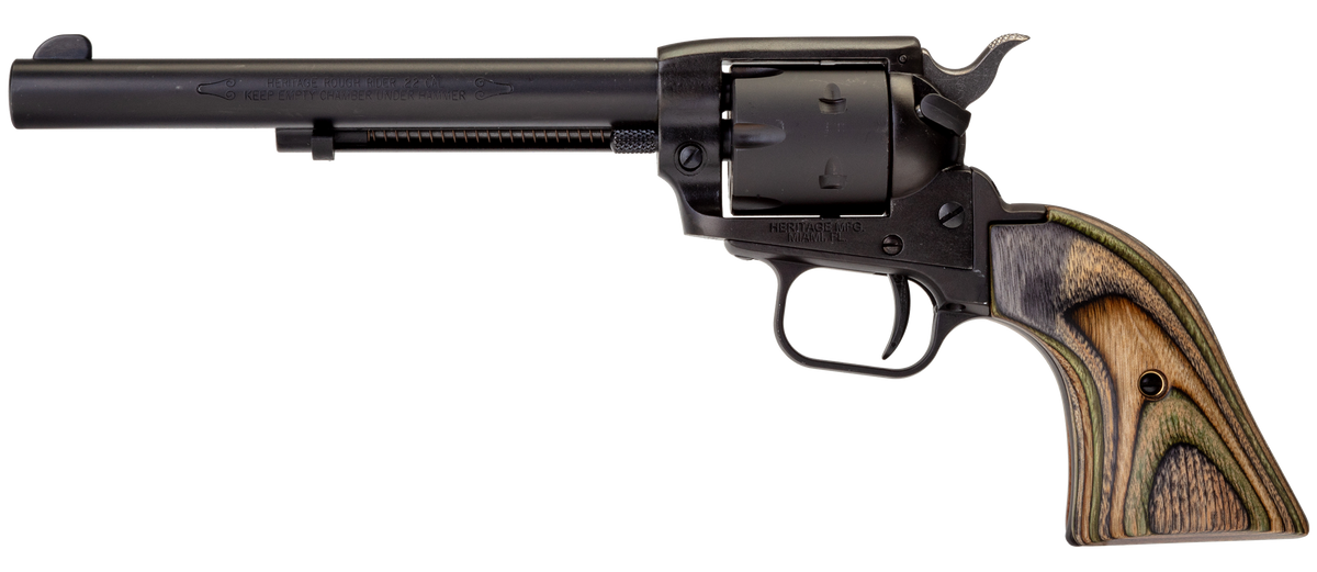 Heritage Mfg Rough Rider 22 LR/22 WMR 6.50" 6-Shot SAO Revolver - Camo Laminate Grip — view 2