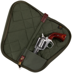 Boyt Harness PP41OD Heart-Shaped Pistol Case - OD Green Waxed Canvas Handgun Case — view 2