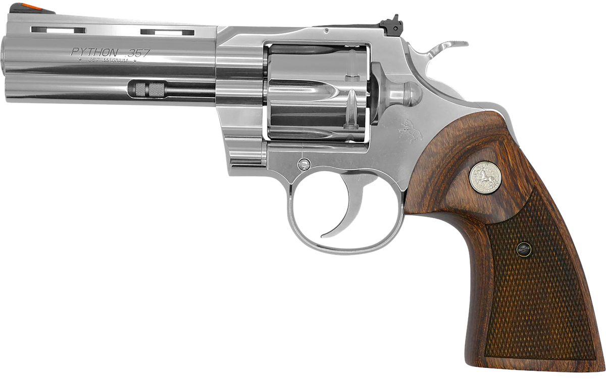Colt Mfg Python 357 Mag/38 Special 4.25" 6-Shot DAO Revolver - Stainless Walnut Grip — view 2