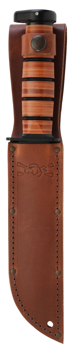 Ka-Bar 1317 Dog's Head 7" Fixed Clip Point Plain Brown Leather Handle — view 2