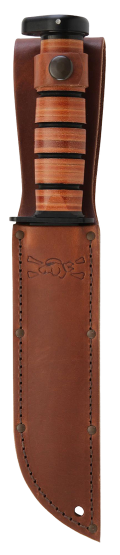 Ka-Bar 1317 Dog's Head 7" Fixed Clip Point Plain Brown Leather Handle — view 2
