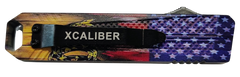 Xcaliber Knife Company Don't Tread on Me Small 2.75" OTF Drop Point Plain 440C SS - 4.15" US Flag Aluminum Handle — view 2
