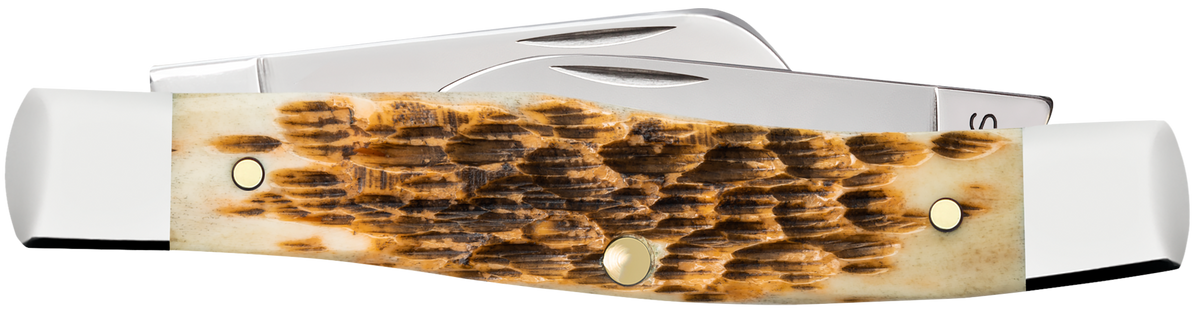 Case 00079 Medium Stockman 2.57"/1.88"/1.76" Folding Clip/Sheepsfoot/Pen Amber Bone Chrome Vanadium — view 2