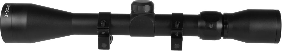 TruGlo Trushot 3-9x40mm 1" Tube Duplex Reticle Rifle Scope w/Mounting Rings - Black — view 2