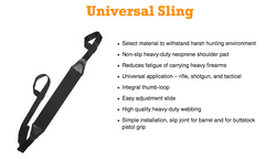 Outdoor Connection NDL90097 Universal Sling 3" Adjustable Black Nylon Rifle/Shotgun — view 2