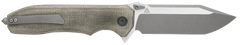 Eikonic Knife Company Validus 3.78" Modified Tanto Plain M390 Green Micarta Folding Knife — view 2