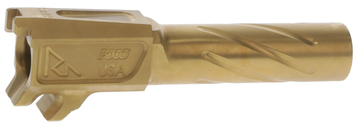 Rival Arms Precision Match Grade 9mm Luger 3.10" Fluted Threaded Gold PVD Drop-In Barrel - Fits Sig P365 — view 2