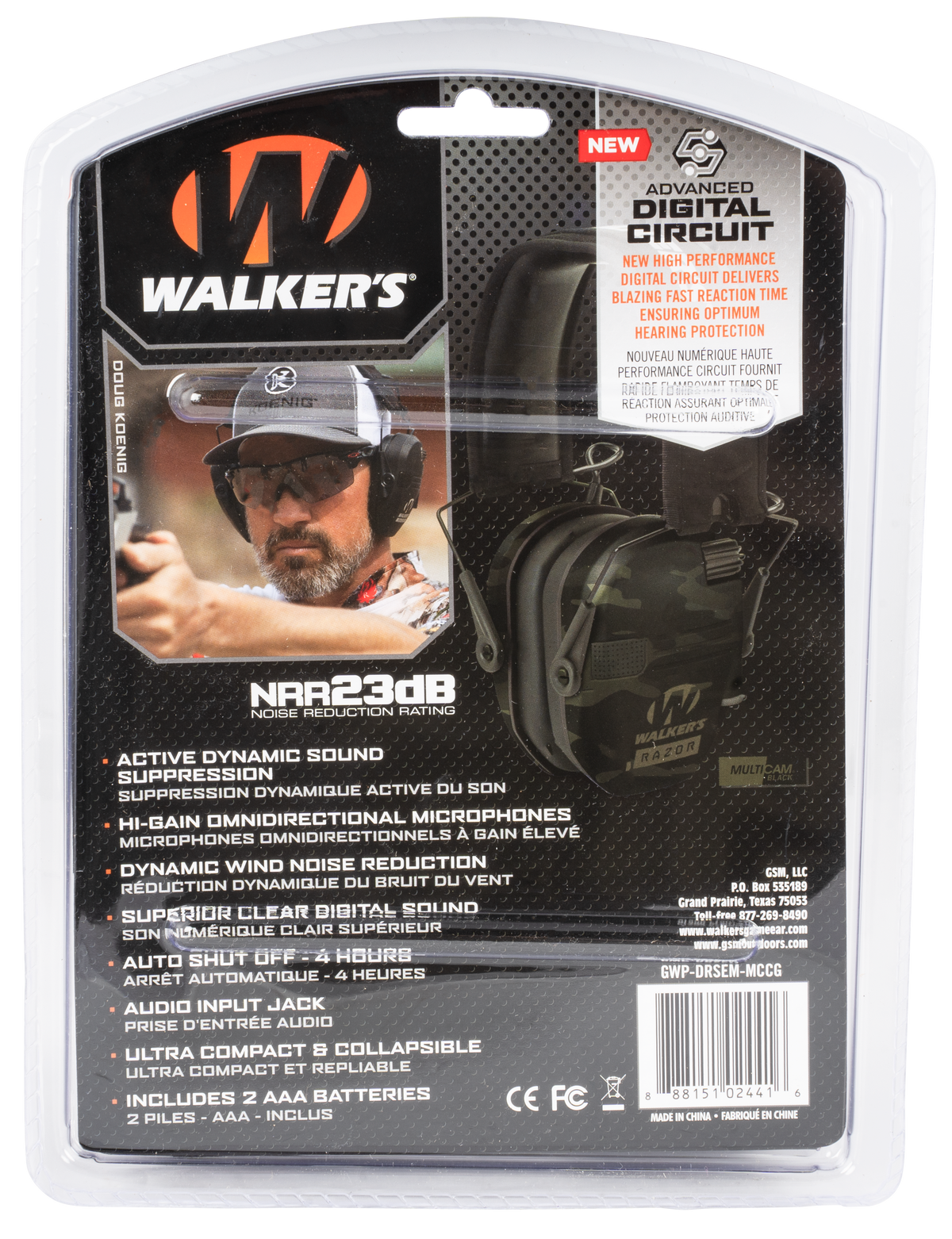 Walkers Game Ear Razor PRO Digital Electronic Muff 23 dB Over the Head Multi-Cam/Black Polymer — view 2