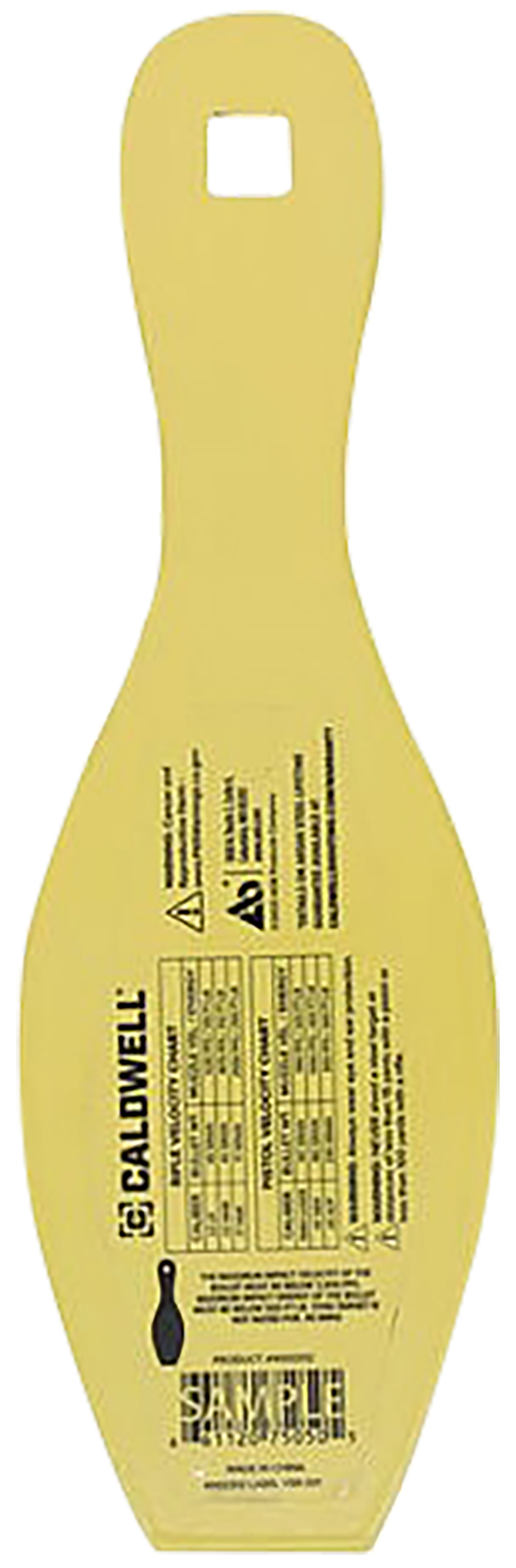Caldwell AR500 1/4" Rimfire/Handgun Bowling Pin Steel Target - Yellow — view 2