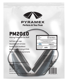 Pyramex PM2010 Ear Muff 22 dB NRR Over the Head Gray/Black Adult — view 2