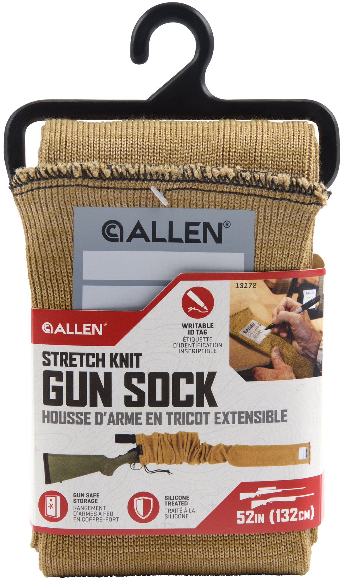 Allen 13172 Stretch Knit Gun Sock 52" Coyote Silicone-Treated Knit — view 2