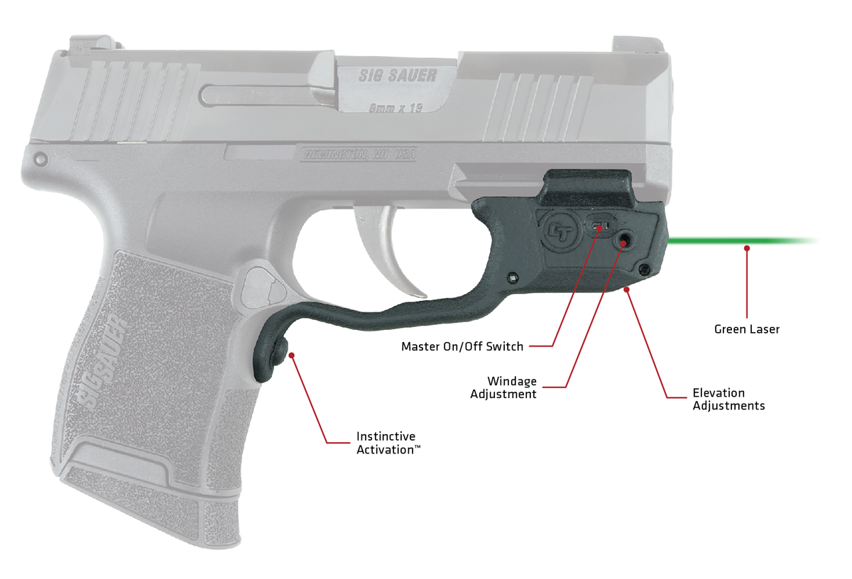 Crimson Trace LG-459G Laserguard Green Laser Sight for S&W M&P 9EZ/380EZ Shield/22 Compact - Black Polymer — view 2