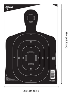 EZ-Aim 15447 Silhouette Paper Hanging Target 12" x 18" Black/White 25 Pack — view 2
