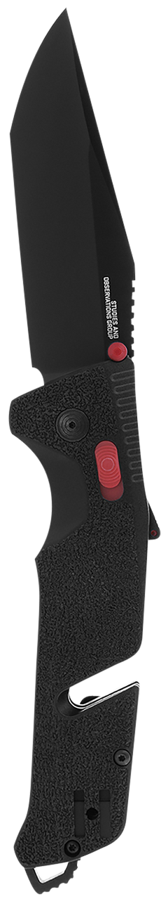 S.O.G Trident AT 3.70" Folding Tanto Plain Black TiNi Cryo D2 Blade - Black w/Red GRN — view 2