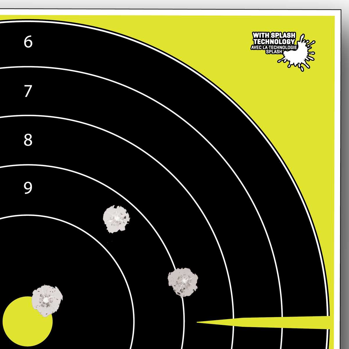 EZ-Aim 15214 Splash Reactive Bullseye Non-Adhesive Paper Target 12" 12-Pack - Black/Yellow — view 2