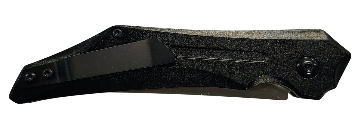 Xcaliber Knife Company Switch Blade 3.50" Folding Automatic Tanto Plain D2 Steel - Black Aluminum Handle — view 2