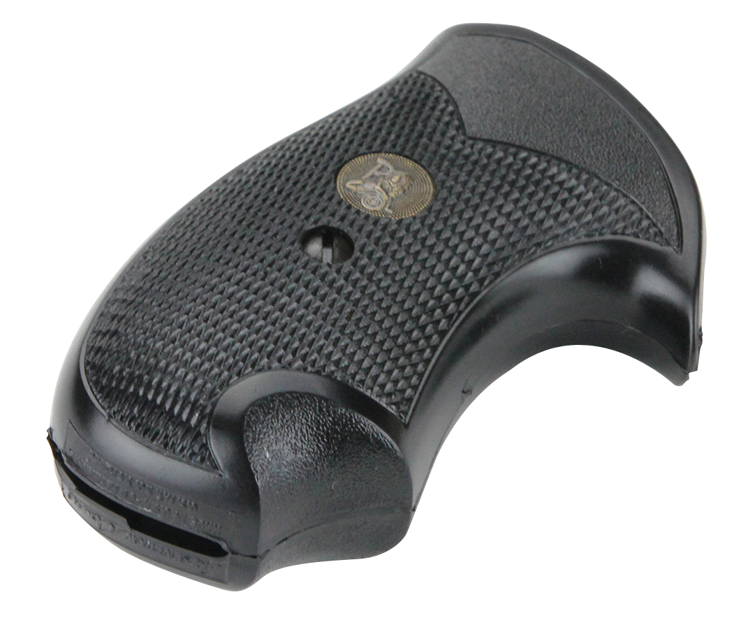 Pachmayr Compact Grip Checkered Black Rubber w/Finger Grooves S&W J Frame Round Butt — view 2