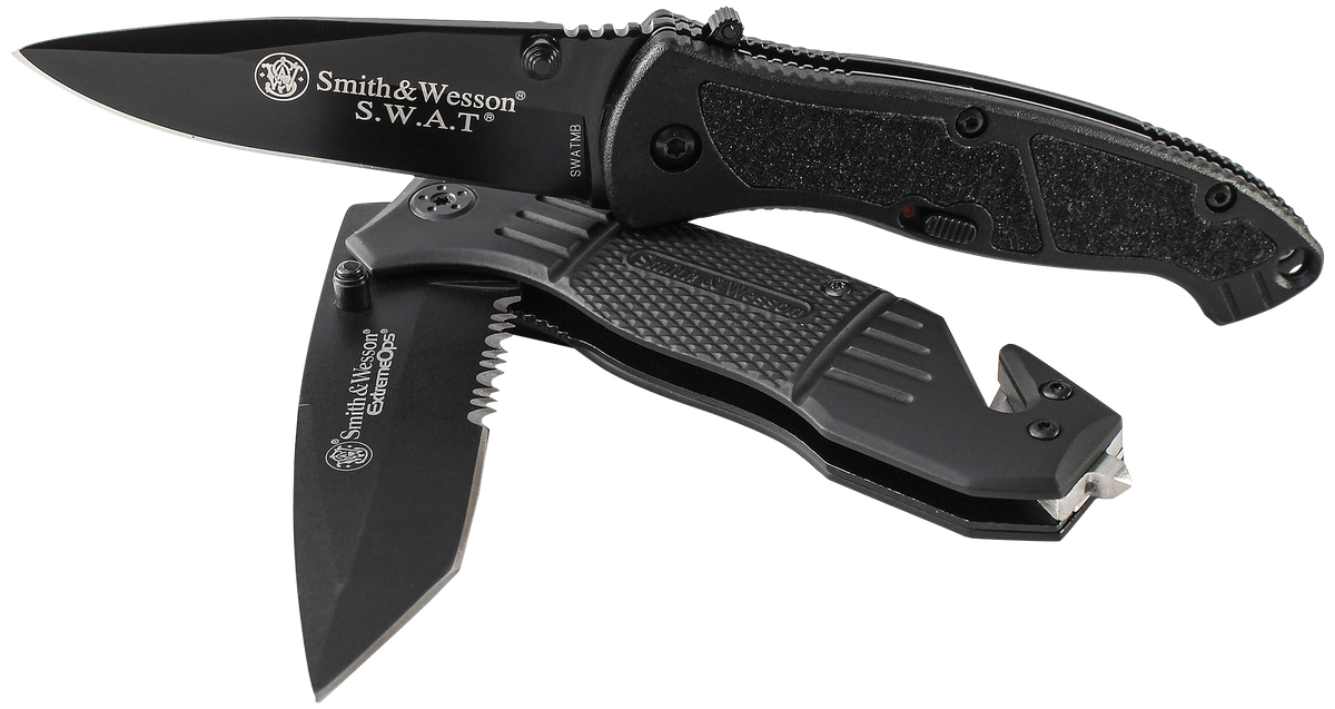 Smith & Wesson Knives Extreme Ops 3.30" Tanto Part Serrated Folding Knife — view 2