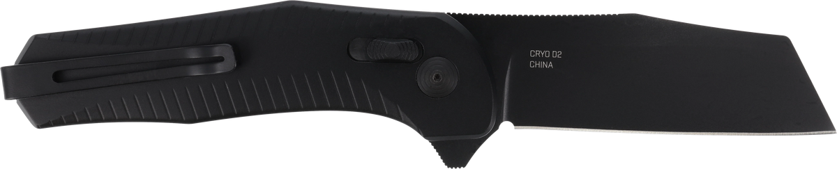 S.O.G Diverge XR 3" Folding Sheepsfoot Plain Black PVD D2 Steel Blade Black Scaled Aluminum Handle — view 2