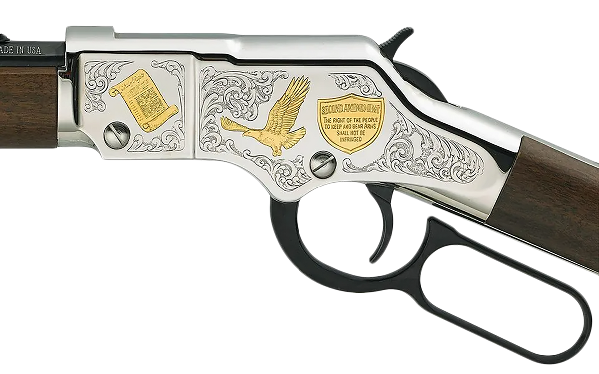 Henry Golden Boy 2nd Amendment Tribute 22 S/L/LR 20" 16 LR/21 Short Lever-Action Rifle — view 2