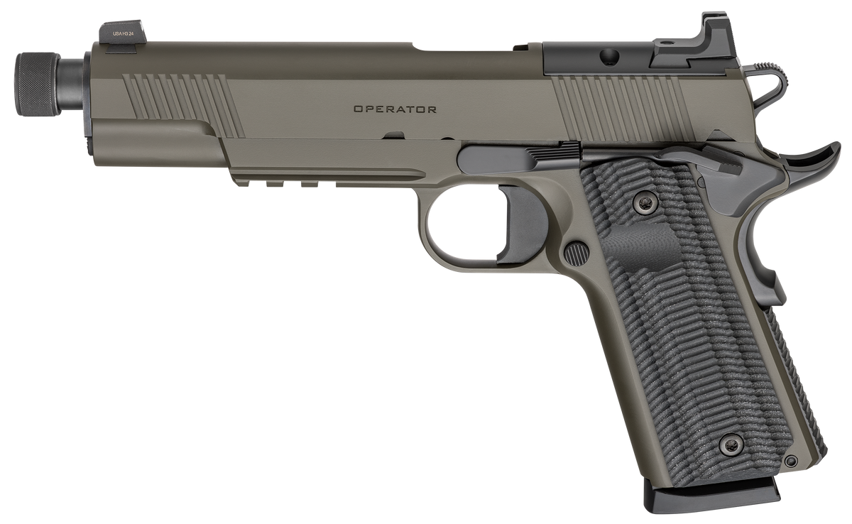 Springfield Armory 1911 Operator AOS .45 ACP 5.75" 8+1 Semi-Auto Pistol - OD Green Cerakote - Threaded — view 2