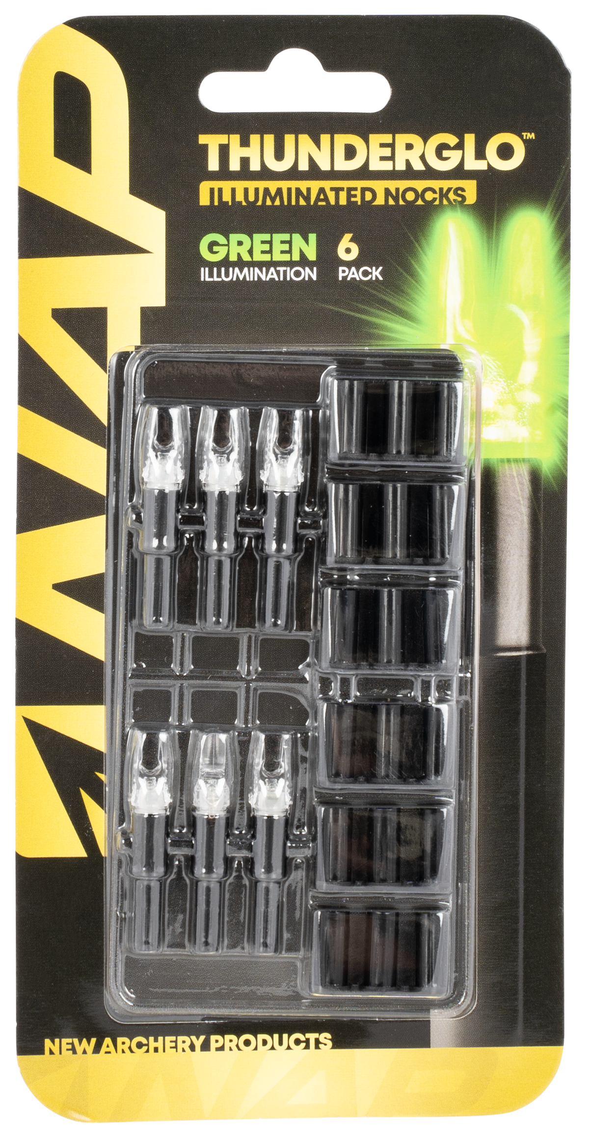 NAP Thunderglo Illuminated Nock Green 6-Pack — view 2